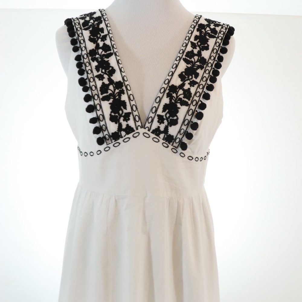 J. Crew Embroidered Pom-Pom Maxi Dress